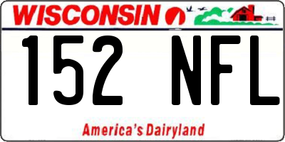 WI license plate 152NFL