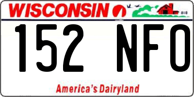 WI license plate 152NFO
