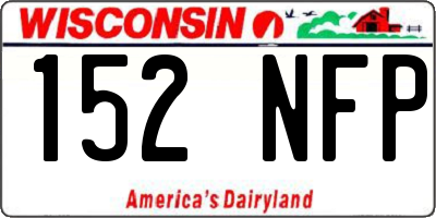 WI license plate 152NFP