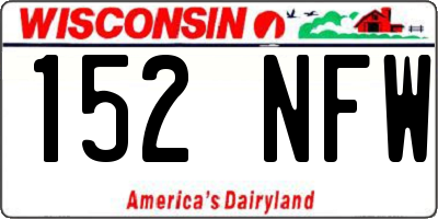 WI license plate 152NFW