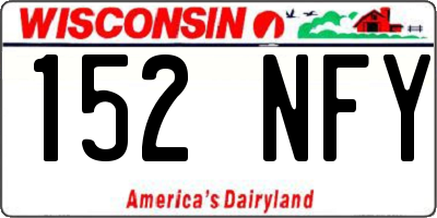 WI license plate 152NFY