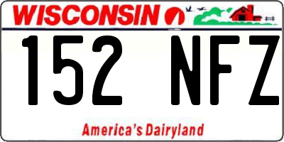 WI license plate 152NFZ