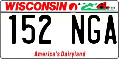 WI license plate 152NGA