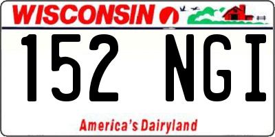WI license plate 152NGI