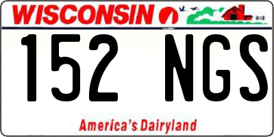 WI license plate 152NGS