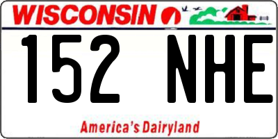 WI license plate 152NHE