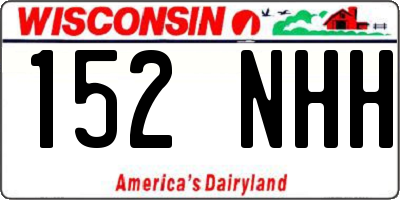 WI license plate 152NHH