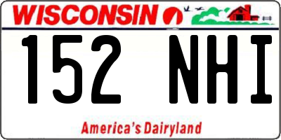 WI license plate 152NHI
