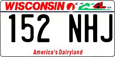 WI license plate 152NHJ