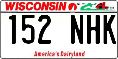 WI license plate 152NHK