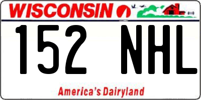 WI license plate 152NHL