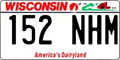 WI license plate 152NHM