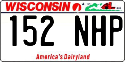 WI license plate 152NHP