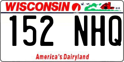 WI license plate 152NHQ