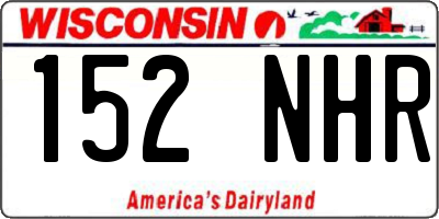 WI license plate 152NHR