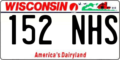 WI license plate 152NHS