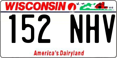 WI license plate 152NHV