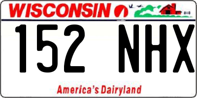 WI license plate 152NHX