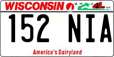 WI license plate 152NIA