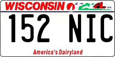 WI license plate 152NIC