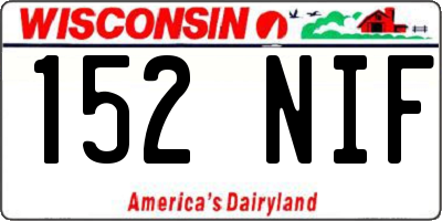 WI license plate 152NIF