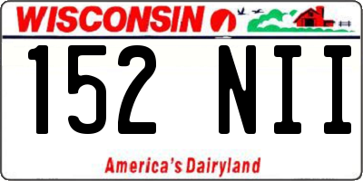 WI license plate 152NII