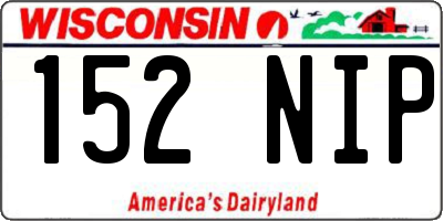 WI license plate 152NIP