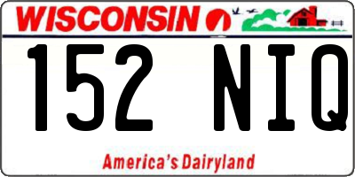WI license plate 152NIQ
