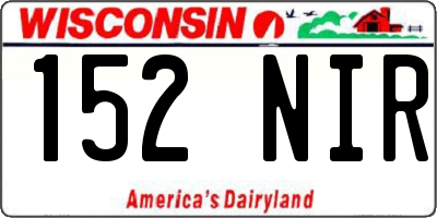 WI license plate 152NIR