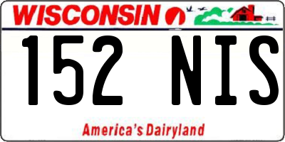 WI license plate 152NIS