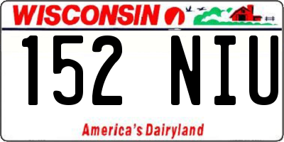 WI license plate 152NIU