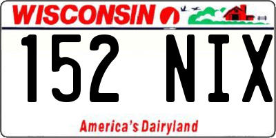 WI license plate 152NIX