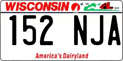 WI license plate 152NJA