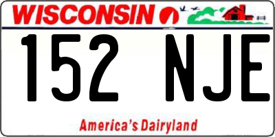 WI license plate 152NJE