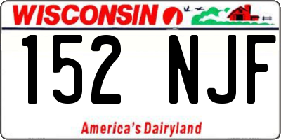 WI license plate 152NJF