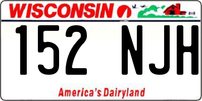 WI license plate 152NJH