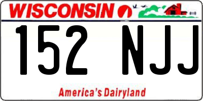 WI license plate 152NJJ