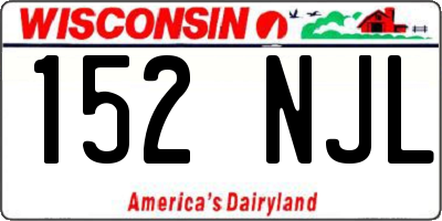 WI license plate 152NJL
