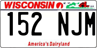 WI license plate 152NJM