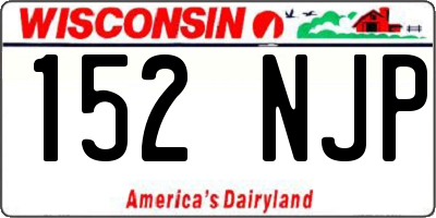 WI license plate 152NJP