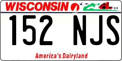 WI license plate 152NJS