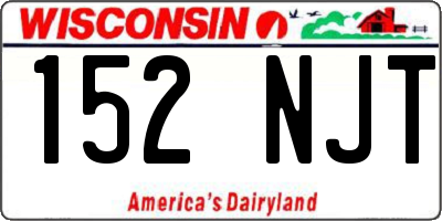 WI license plate 152NJT
