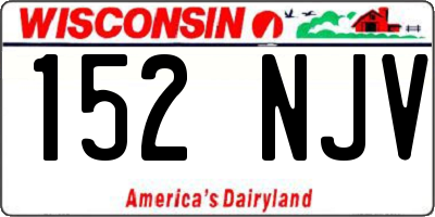 WI license plate 152NJV