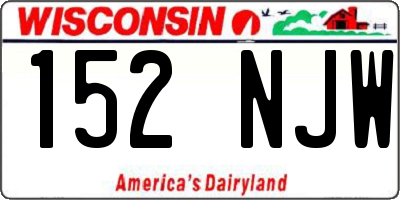 WI license plate 152NJW