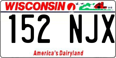 WI license plate 152NJX