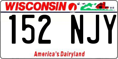 WI license plate 152NJY