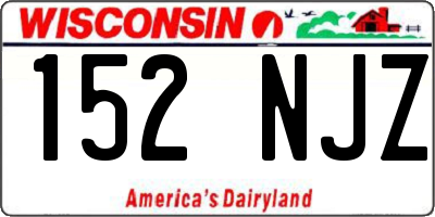 WI license plate 152NJZ