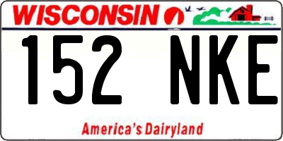 WI license plate 152NKE