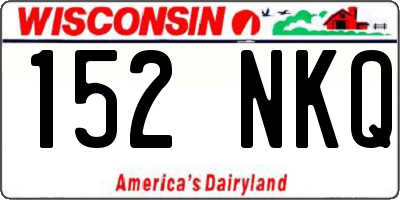 WI license plate 152NKQ