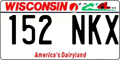 WI license plate 152NKX